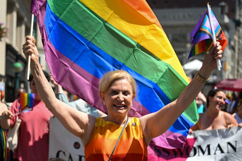 Carolyn Maloney (D-NY) participate in the New York City Pride Parade on June 26, 2022 in New York City. 
