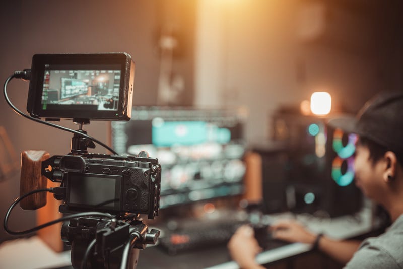 Movie camera on set