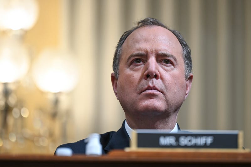 Rep. Adam Schiff (D-CA) listens as Cassidy Hutchinson, a top former aide to Trump White House Chief of Staff Mark Meadows, testifies during the sixth hearing by the House Select Committee on the January 6th insurrection in the Cannon House Office Building on June 28, 2022 in Washington, DC. 