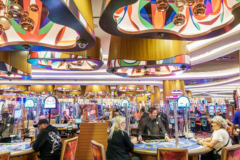Gambling players at blackjack card game in the Hard Rock Hotel & Casino