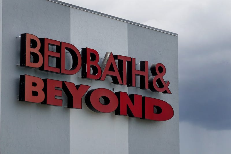 MIAMI, FLORIDA - JUNE 29: A Bed Bath & Beyond sign hangs outside the store on June 29, 2022 in Miami, Florida. Bed Bath & Beyond Inc. fired its CEO Mark Tritton as shares of the company are down more than 55% this year and nearly 80% over the last 12 months.