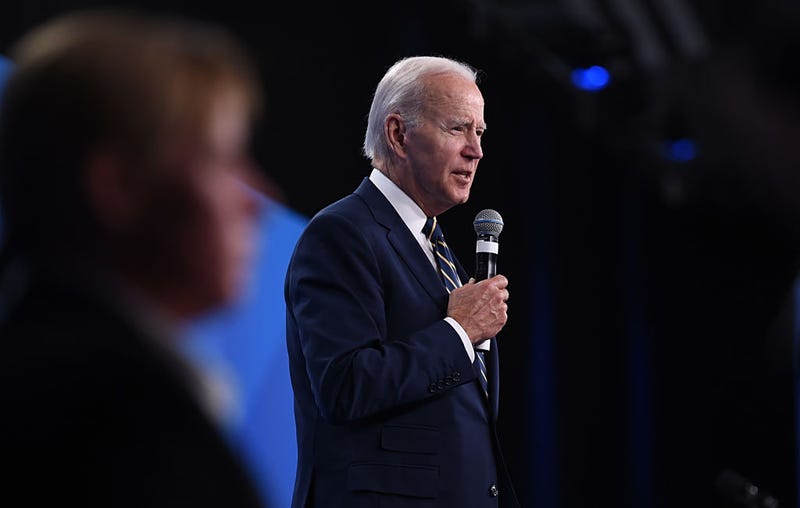 US President Joe Biden holds his press conference at the NATO Summit on June 30, 2022 in Madrid, Spain. During the summit in Madrid, on June 30 NATO leaders will make the historic decision whether to increase the number of high-readiness troops above 300,000 to face the Russian threat. (Photo by Denis Doyle/Getty Images)