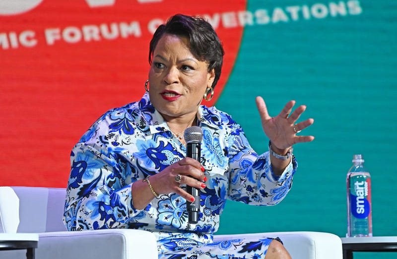 New Orleans Mayor LaToya Cantrell speaks onstage during the 2022 Essence Festival of Culture at the Ernest N. Morial Convention Center on July 2, 2022 in New Orleans, Louisiana. (Photo by Paras Griffin/Getty Images for Essence)