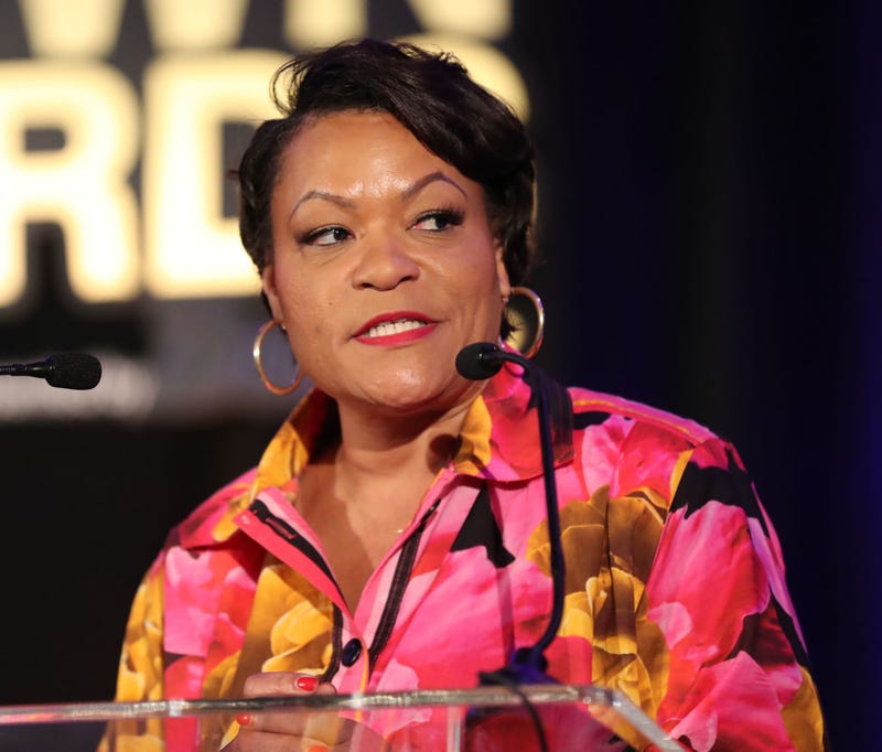 Honoree New Orleans Mayor LaToya Cantrell speaks during the CROWN Awards ceremony in the Grand Ballroom of the Westin Hotel on July 3, 2022 in New Orleans, Louisiana. (Photo by Peter Forest/Getty Images)