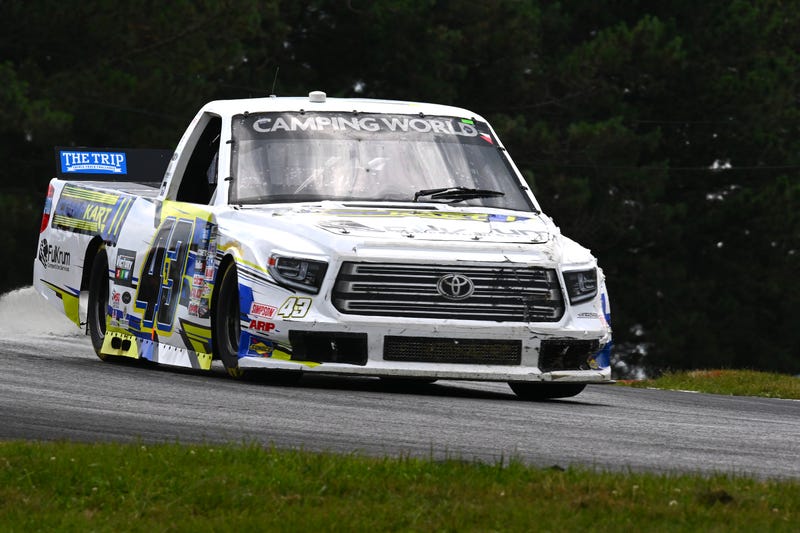 Stephen Mallozzi drives during the NASCAR Camping World Truck Series O'Reilly Auto Parts 150 at Mid-Ohio Sports Car Course on July 9, 2022 in Lexington, Ohio.