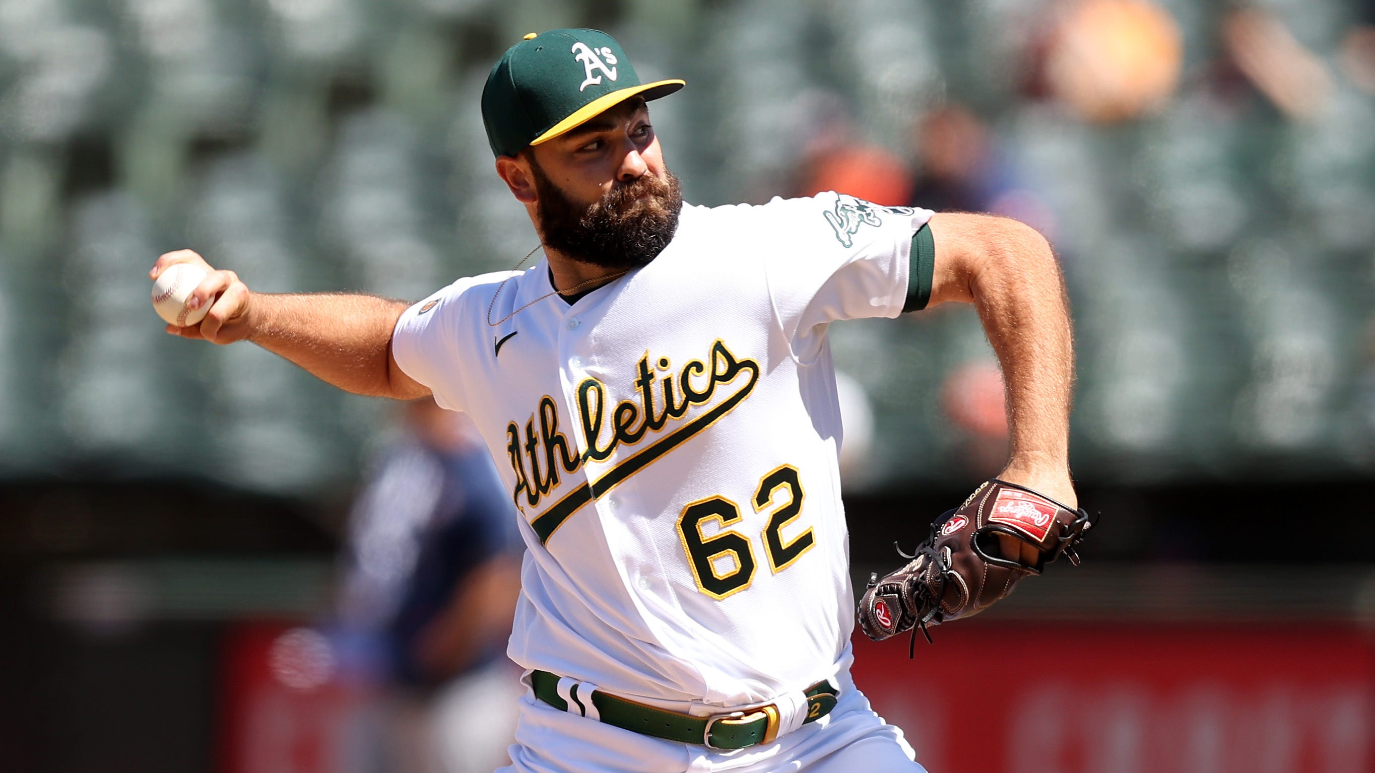 Lou Trivino's mom got a real kick out of his clean shaven face after trade to Yankees