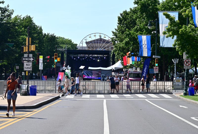 General view prior to the Welcome America July Fourth concert on the Benjamin Franklin Parkway, July 4, 2022, in Philadelphia, Pennsylvania. 