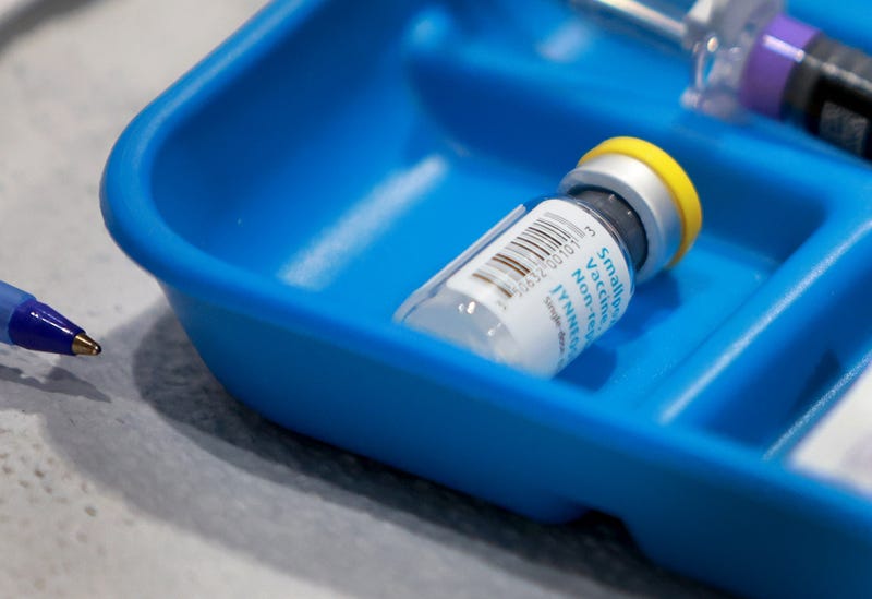 A vial of smallpox/monkeypox vaccine is seen during a vaccination event in Florida.