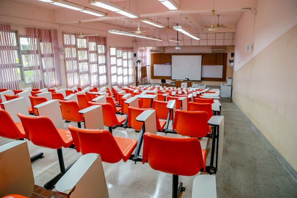 Empty college classroom