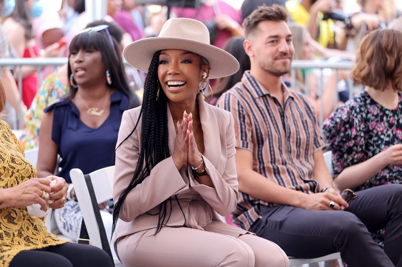 Brandy Norwood attends the Hollywood Walk of Fame Star Ceremony for Jenifer Lewis at Hollywood Walk of Fame on July 15, 2022 in Los Angeles, California.