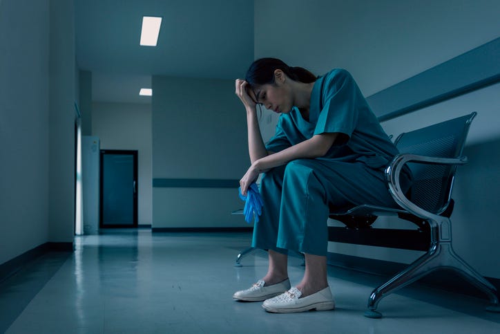 Stressed out nurse.