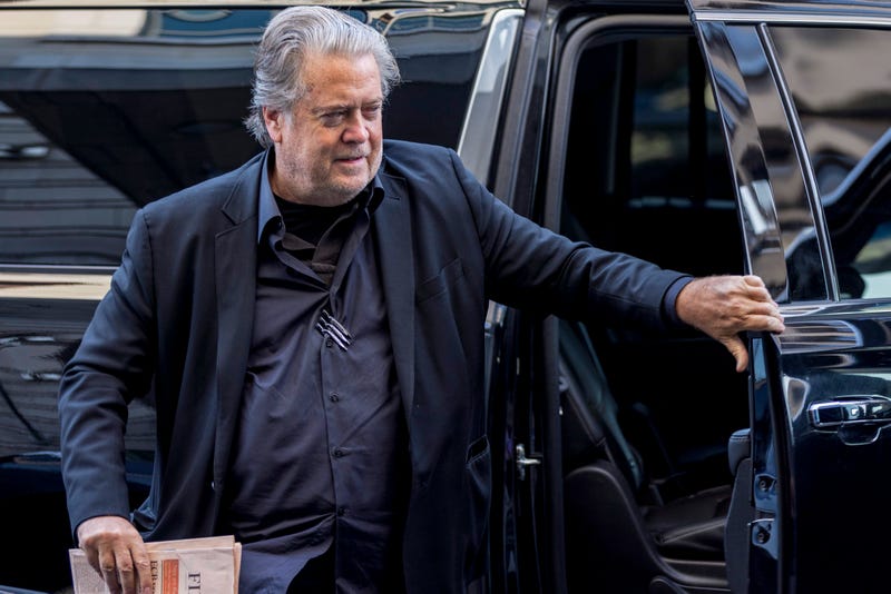 Former White House senior strategist Steve Bannon arrives at the Federal District Court House for the fifth day of his contempt of Congress trial on July 22, 2022 in Washington, D.C.