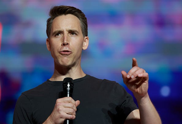 Sen. Josh Hawley (R-MO) speaks during the Turning Point USA Student Action Summit held at the Tampa Convention Center on July 22, 2022 in Tampa, Florida.