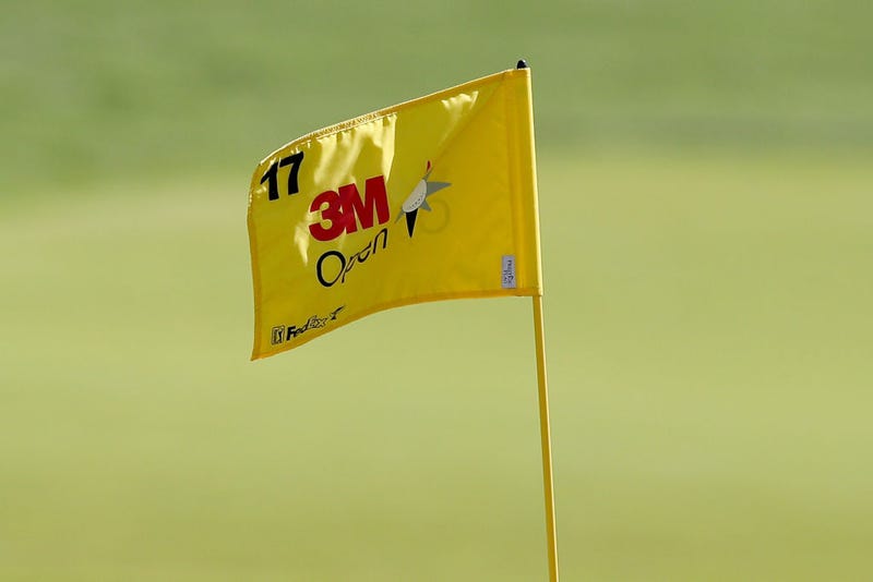 A general view of a flag pin on the 17th green during the final round of the 3M Open at TPC Twin Cities on July 24, 2022 in Blaine, Minnesota.