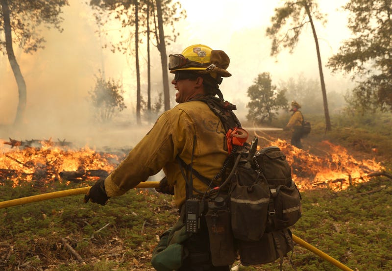 firefighters battling a wildfire