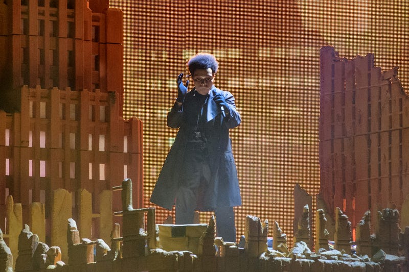 The Weeknd performs on stage at Soldier Field on July 24, 2022 in Chicago, Illinois. 