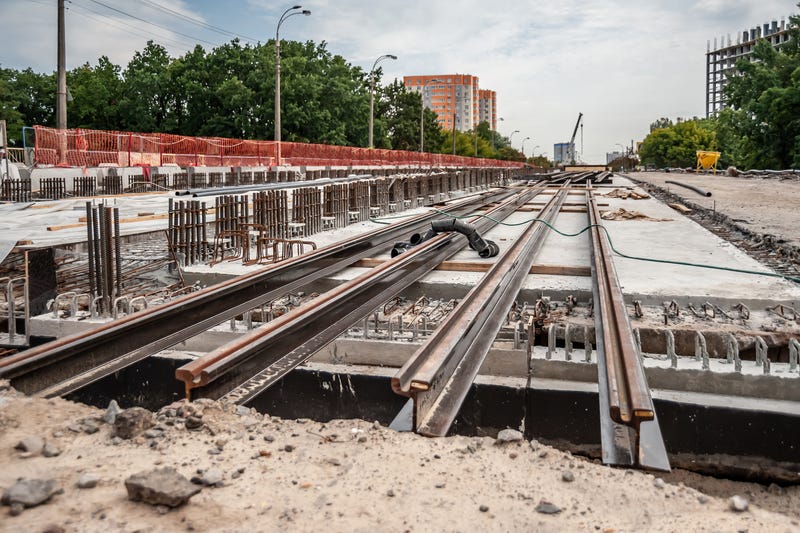 Light rail construction.