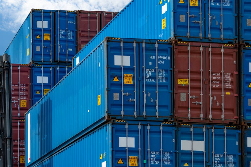 Shipping containers.