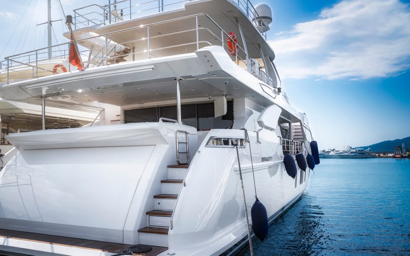 The back of a fancy yacht. 