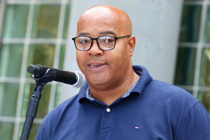 Assemblyman Eddie Gibbs speaks as The Children's Place partners with Kevin Hart to support communities for the back-to-school season on July 26, 2022 in New York City.