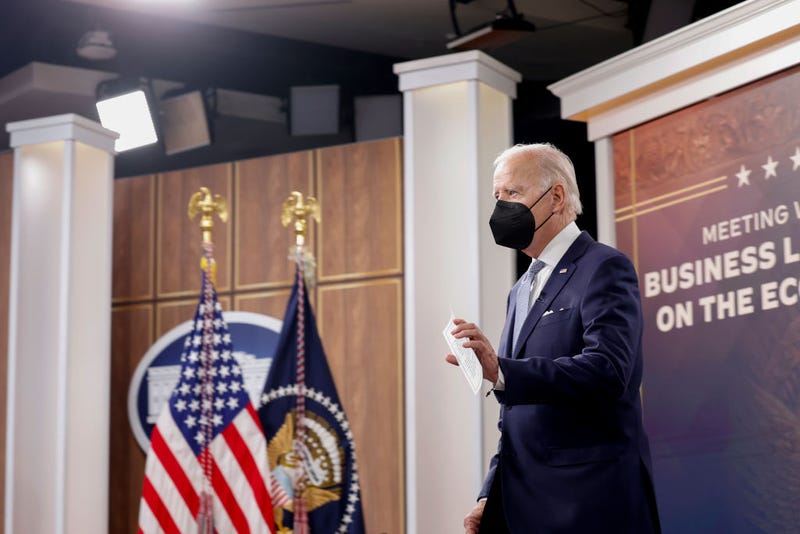 U.S. President Joe Biden arrives to a meeting on the U.S. Economy with CEOs and members of his Cabinet in the South Court Auditorium of the White House on July 28, 2022 in Washington, DC. 
