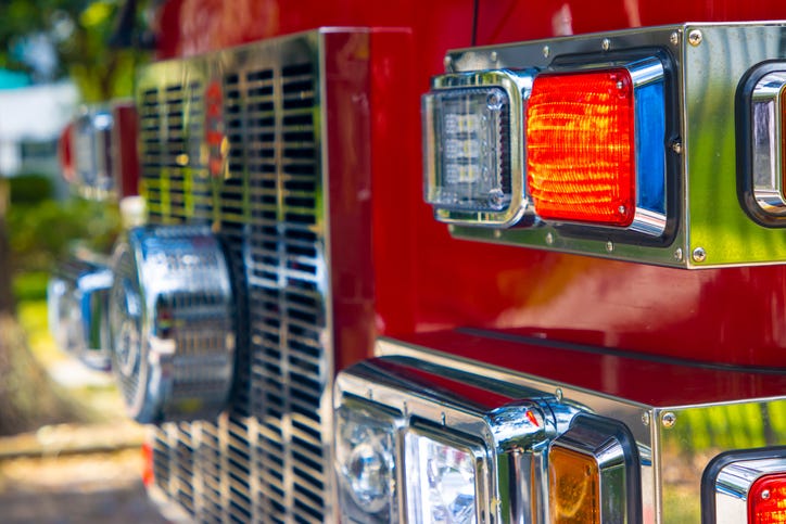 fire engine parked at scene