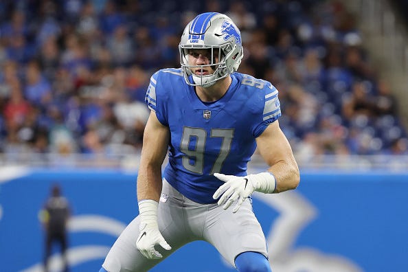 Aidan Hutchinson is our pick to win Defensive Rookie of the Year.