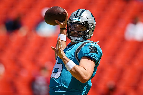 Baker Mayfield and the Panthers are No. 23 on the NFL Power Rankings. 
