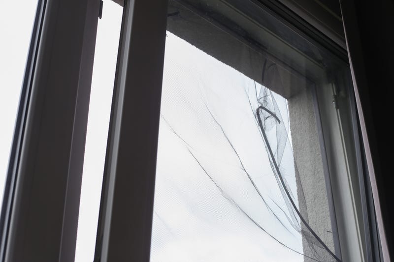 Broken window screen