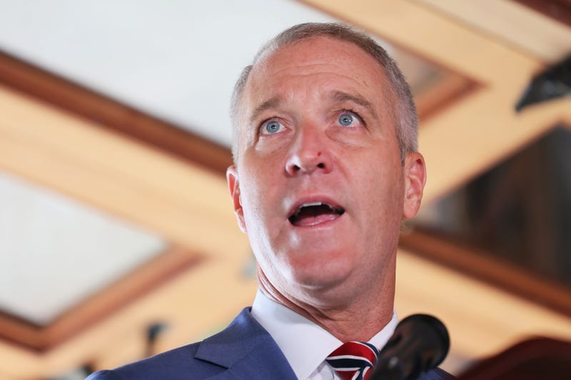 Rep. Sean Patrick Maloney (D-NY) speaks during a press conference on the the Inflation Reduction Act at Glynwood Boat House on August 17, 2022 in Cold Spring, New York. Maloney faces progressive challenger State Sen. Alessandra Biaggi in the upcoming August 23 Democratic primary.
