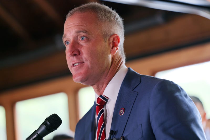 Rep. Sean Patrick Maloney (D-NY) speaks during a press conference on the the Inflation Reduction Act at Glynwood Boat House on August 17, 2022 in Cold Spring, New York. Maloney was joined by local elected officials and environmental advocates as they celebrated the passage of the Inflation Reduction Act that was signed into law yesterday by President Joe Biden. The law will cut carbon emissions by 40% by 2030 and invest $370 billion in clean energy solutions making it the most impactful law to be signed aimed at fighting climate change. Maloney faces progressive challenger State Sen. Alessandra Biaggi in the upcoming August 23 Democratic primary. (Photo by Michael M. Santiago/Getty Images)