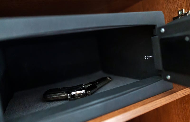 Handgun in a safe. 