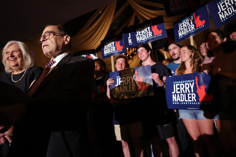 Rep. Jerry Nadler (D-NY) speaks at an election-night gathering at Arte Cafe on August 23, 2022 in New York City