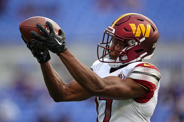 Terry McLaurin and the Commanders will wear their white uniform tops in Week 1. 