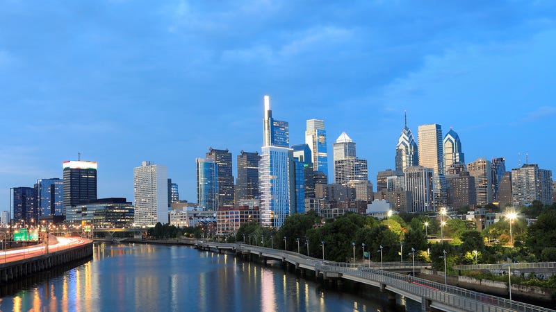 Center City Philadelphia from above the Schuylkill River.