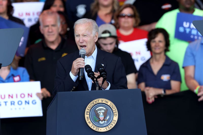 President Joe Biden speaks to a gathering of union workers at Laborfest on September 5, 2022 in Milwaukee, Wisconsin.