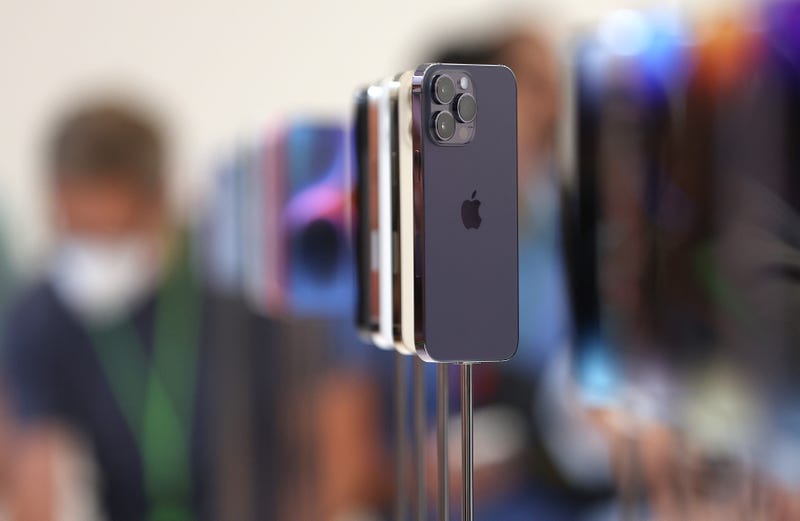 CUPERTINO, CALIFORNIA - SEPTEMBER 07: New iPhone 14 Pros are displayed during an Apple special event on September 07, 2022 in Cupertino, California. Apple CEO Tim Cook unveiled the new iPhone 14 as well as new versions of the Apple Watch, including the Apple Watch SE, a low-cost version of the popular timepiece that will start at $249.