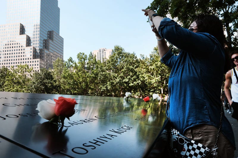 People visit the September 11 Memorial and museum in lower Manhattan two days before the 21st anniversary of the terrorist attacks on September 11, 2001 on September 09, 2022 in New York City.