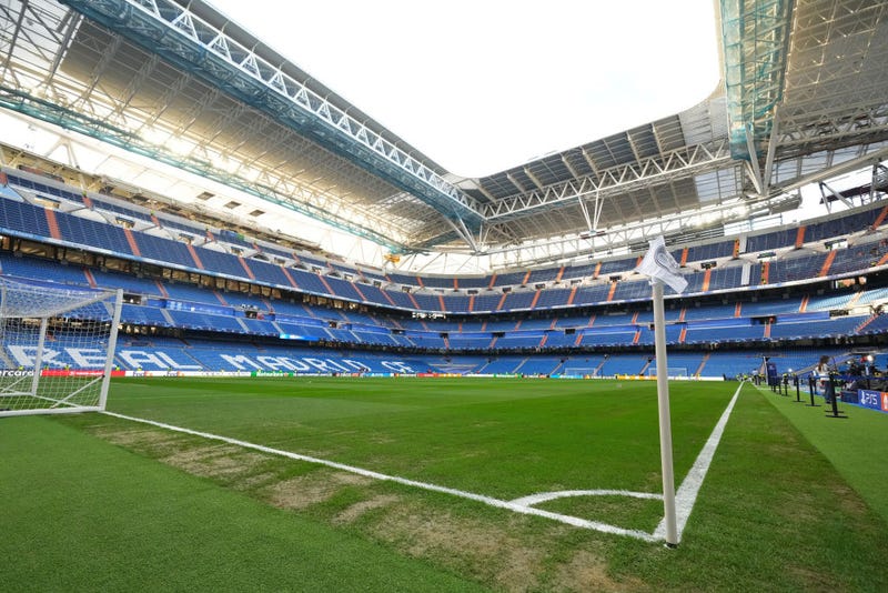 A general view inside the stadium prior to the UEFA Champions League group F match between Real Madrid and RB Leipzig at Estadio Santiago Bernabeu 