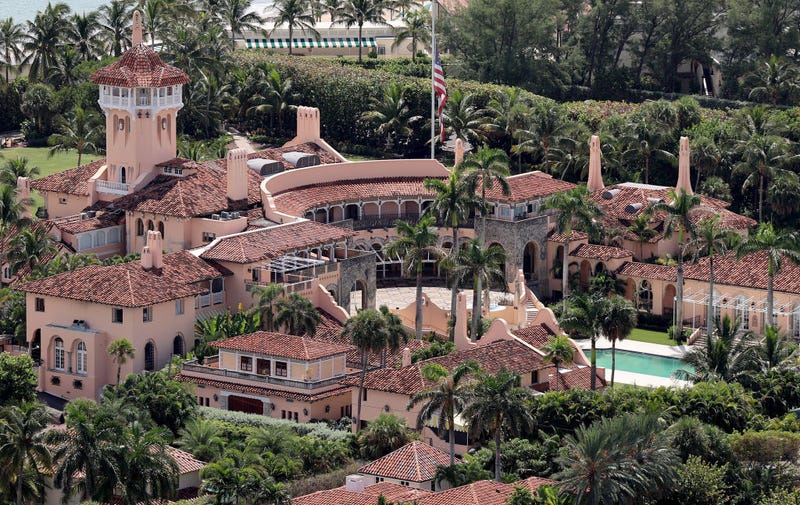 In this aerial view, former U.S. President Donald Trump's Mar-a-Lago estate is seen on September 14, 2022 in Palm Beach, Florida.