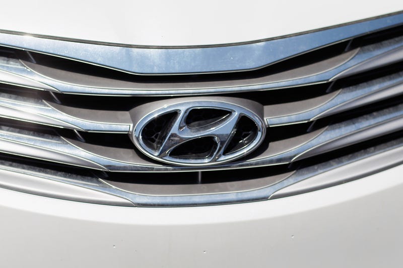 PLANTATION, FL - APRIL 03: The Hyundai logo is seen on the grille of a parked car on the sales lot at Rick Case Plantation Hyundai on April 3, 2012 in Plantation, Florida. Reports indicate that automakers expect to have sold more than 1.4 million vehicles in March, about 15 percent more than a year ago and the most since 2007.