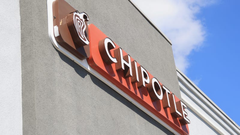 A Chipotle restaurant sign.