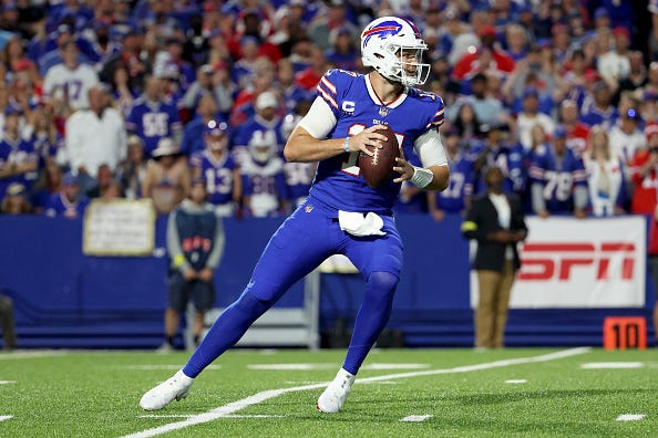 Josh Allen and the Bills are looking to improve to 3-0. 