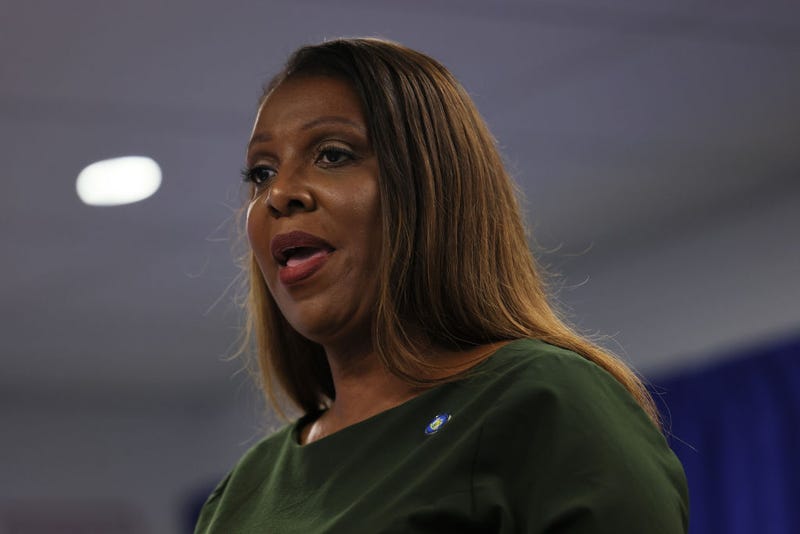 NY Attorney General Letitia James speaks during a press conference at the office of the Attorney General on September 21, 2022 in New York, New York.