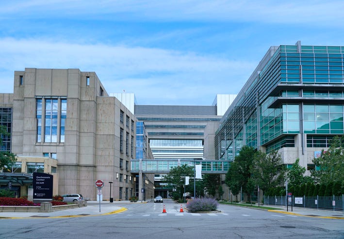 University of Chicago Hospital Complex consisting of multiple connected buildings