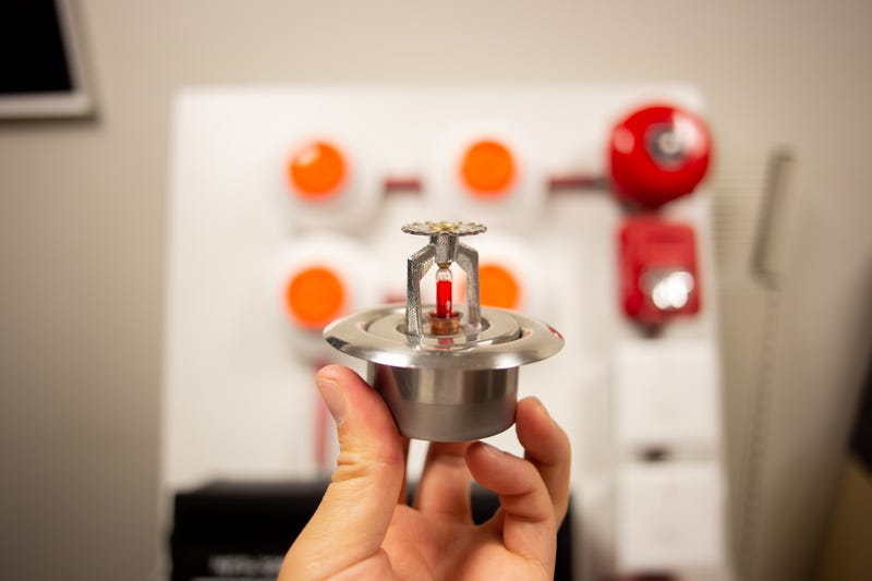 A sprinkler head used in building sprinkler systems