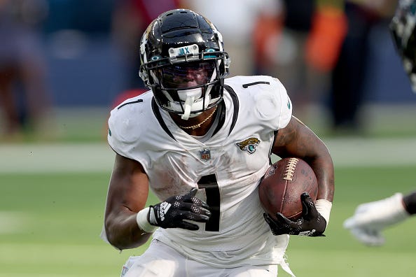 Travis Etienne and the Jaguars will play in London this week. 