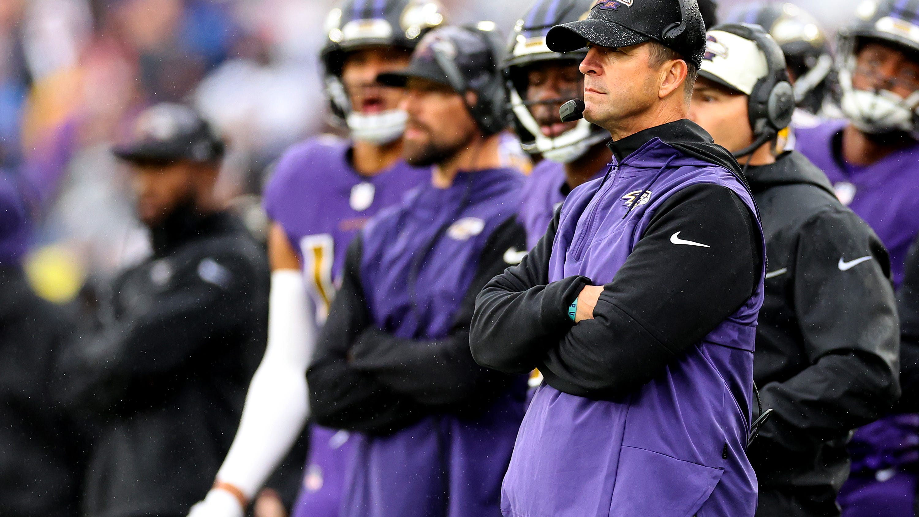 John Harbaugh downplays sideline screaming match with Marcus Peters