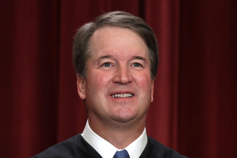 United States Supreme Court Associate Justice Brett Kavanaugh poses for an official portrait at the East Conference Room of the Supreme Court building on October 7, 2022 in Washington, DC.