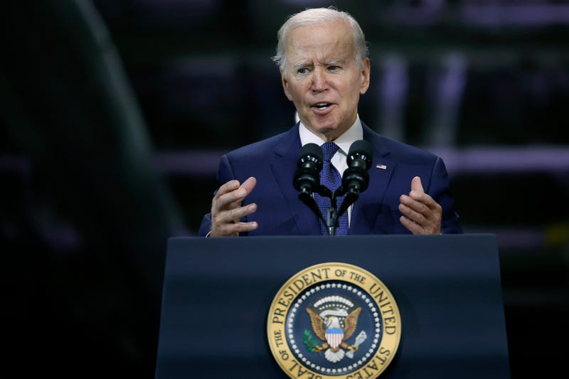 U.S. President Joe Biden delivers remarks about the economy after touring Volvo Group Powertrain on October 07, 2022 in Hagerstown, Maryland.